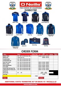 Club Kit order form 2016