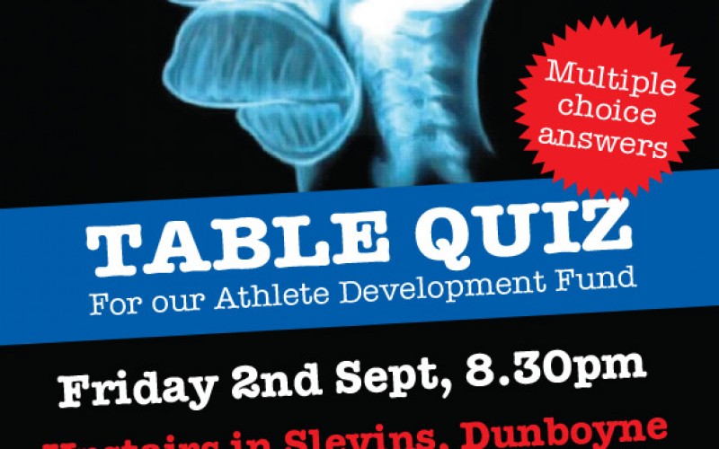 Table Quiz next Friday 2nd!