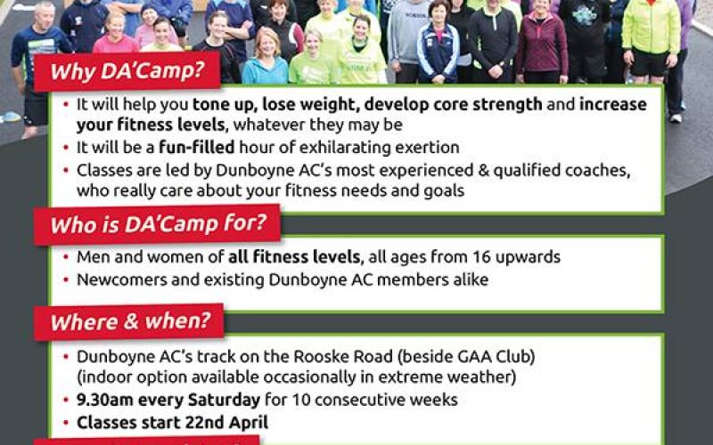 *** DA’Camp – New 10 week circuits based fitness course, starting Saturday 22nd April ***
