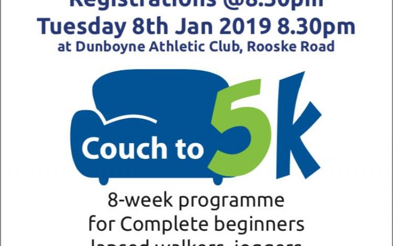 Couch to 5k 2019 – Register on Tuesday Jan 8th !